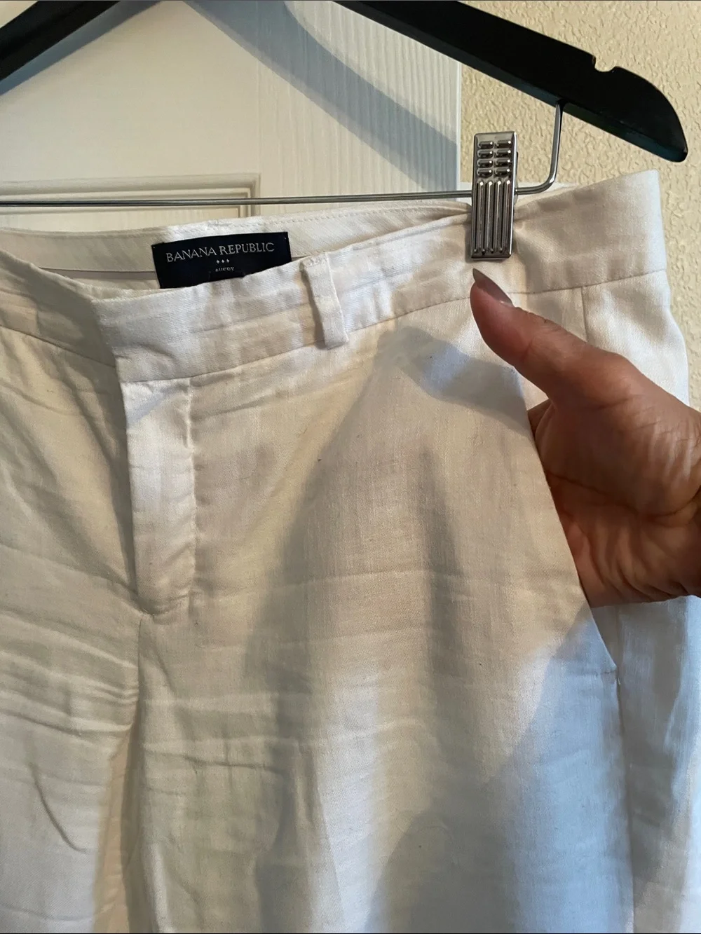 Banana Republic White Linen-Blend Pants